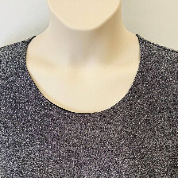 Veronica Beard Cyrus Gunmetal Metallic Ruched Sheath Dress Sz L Long Sleeves NWT - Picture 3 of 14